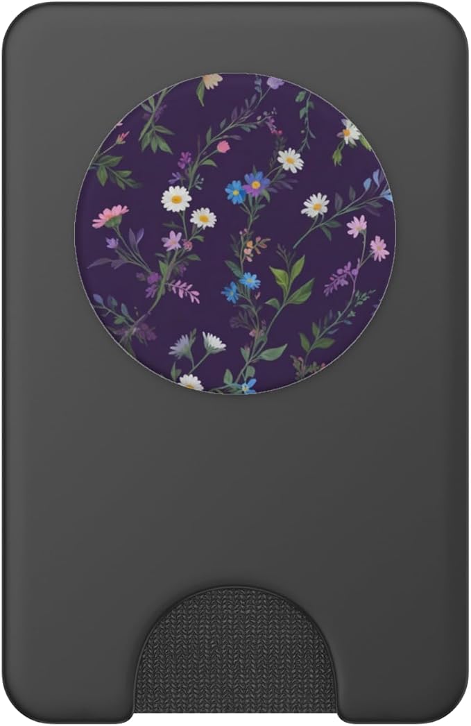 Cute Dark Purple Wildflowers Floral Flowers PopSockets Adhesive PopGrip