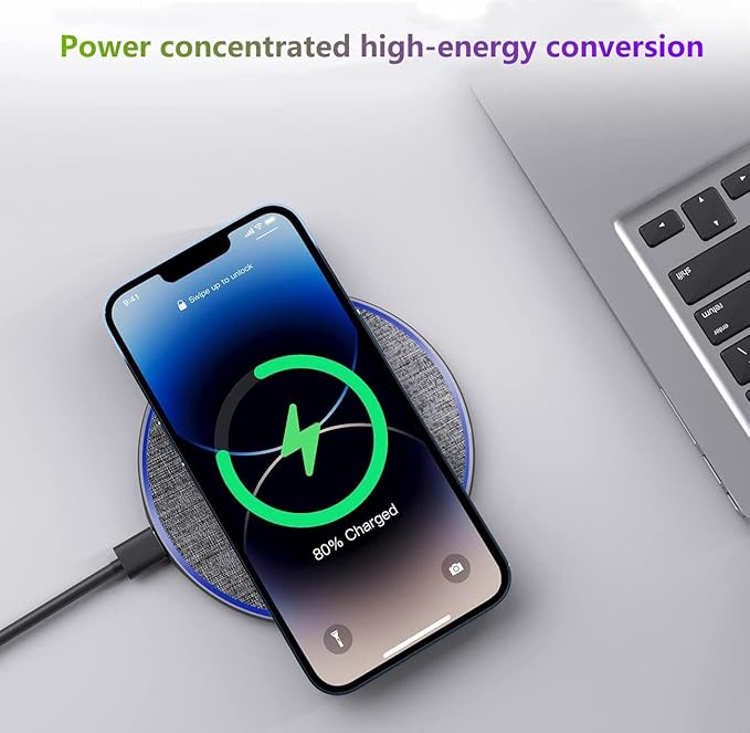 20W Fast Wireless Charger Pad,Wireless Phone Charging Station Compatible with iPhone 16/15/14/13/12/11/SE/X/AirPods,Fast Charge for Samsung Galaxy S25/S24/S23/S22/Note/Buds/Buds +,Pixel,LG G8/7