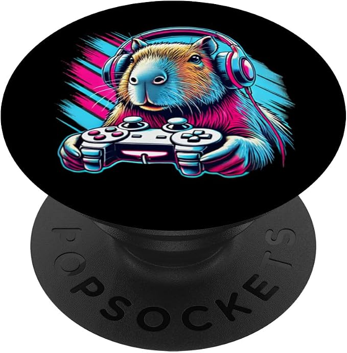 Capybara Funny Video Games Gamer PopSockets PopWallet for MagSafe