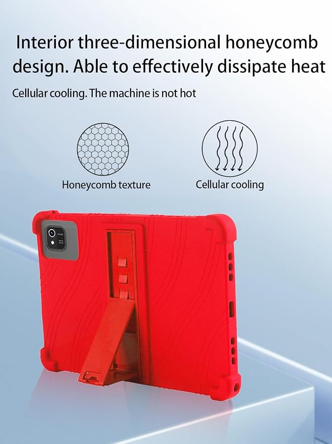 for kelankeke K10 Android 10-Inch TabletUYRUREL Skin-Friendly Soft Silicone Protective CaseFull Protection Against Drops and Scratcheswith Adjustable Viewing StandBlack.