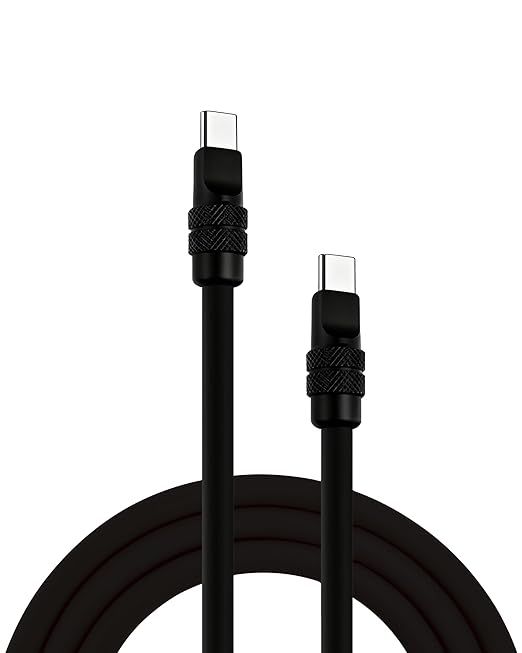 chubbycable for iPhone 17 240W Anodizing Fast Charging USB C Cable Silicone Durable Data Transfer Cable Black Type-C to Type-C 3.3FT