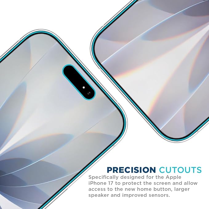 Tech Armor Privacy Glass for iPhone 17 Screen Protector Ballistic 1-Pack | Anti-spy protection 9H tempered bubble-free install case-friendly fit Face ID compatible oleophobic coating