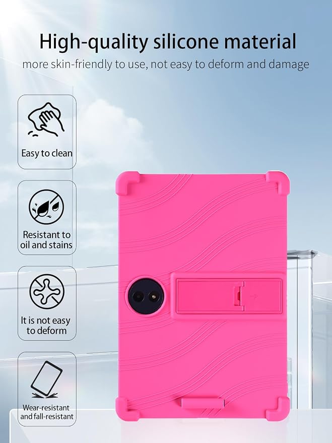 for TCL TAB A1 Plus Android 16 Tablet12.2 2.4K Ultra Clear Display Tablet Model CaseUYRUREL Soft Silicone Adjustable Stand Cover Lightweight Kids FriendlyBlack.