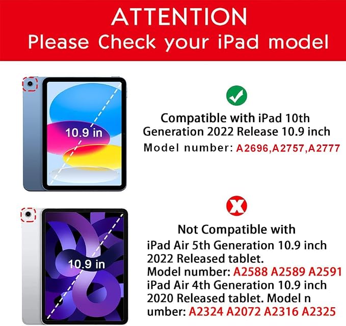 Dteck for iPad A16/10th Generation 10.9 Inch 2022 Case with Pencil HolderPremium PU Leather Folio Multiple Viewing Angles Stand Cover Auto Wake/Sleep Protective Tablet Cases for Women MenBookshelf