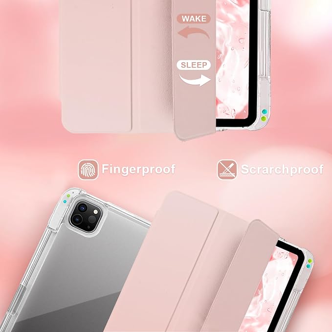 Case for iPad 9/8/7 Gen Case(2021/2020/2019)- Shockproof Cover with Built-in Pencil Holder- Smart Auto Sleep/Wake - Perfect for Students at Home/School-Pink