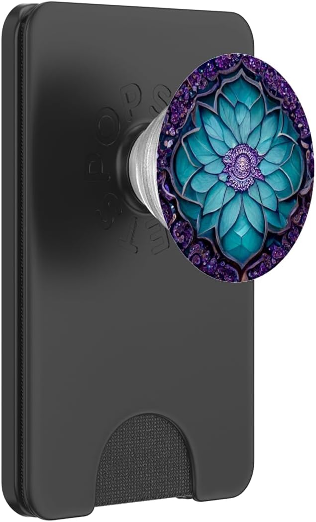 Teal Purple Mandala Pattern PopSockets Adhesive PopGrip
