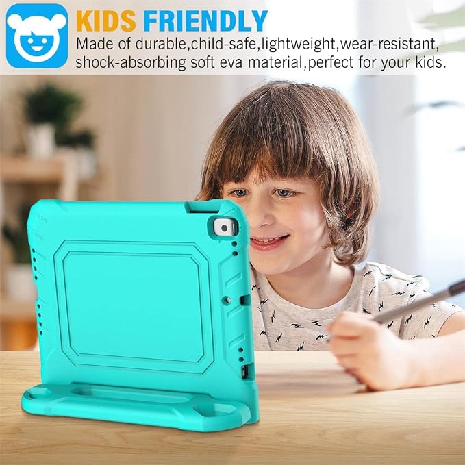 SUPLIK Kids Case for iPad 9th/8th/7th Generation -10.2 inch 2021/2020/2019 Built with Screen Protector Durable Shockproof Handle Stand Case for Apple iPad Gen 9/8/7 Black