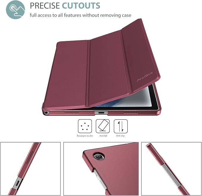 ProCase Smart Case for Galaxy Tab A8 10.5 Slim Stand Hard Back Shell Protective Smart Cover Case for Galaxy Tab A8 10.5 Inch 2022 SM-X200 X205 X207 -Black