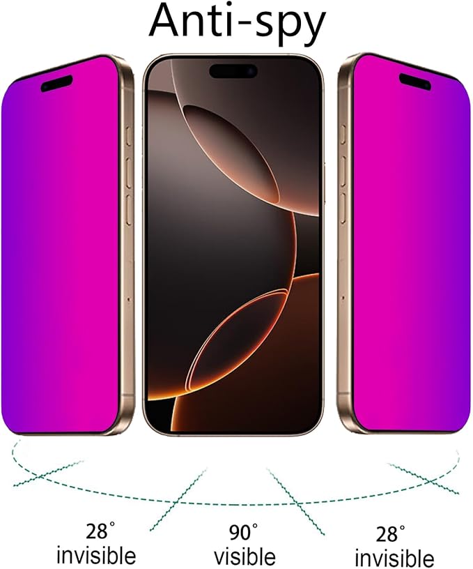 2 Pack Anti-Blue Privacy Tempered Glass for iPhone 11 / iPhone XR Anti-Spy Screen Protector Film Electroplated Gradient Colorful 6.1 inch