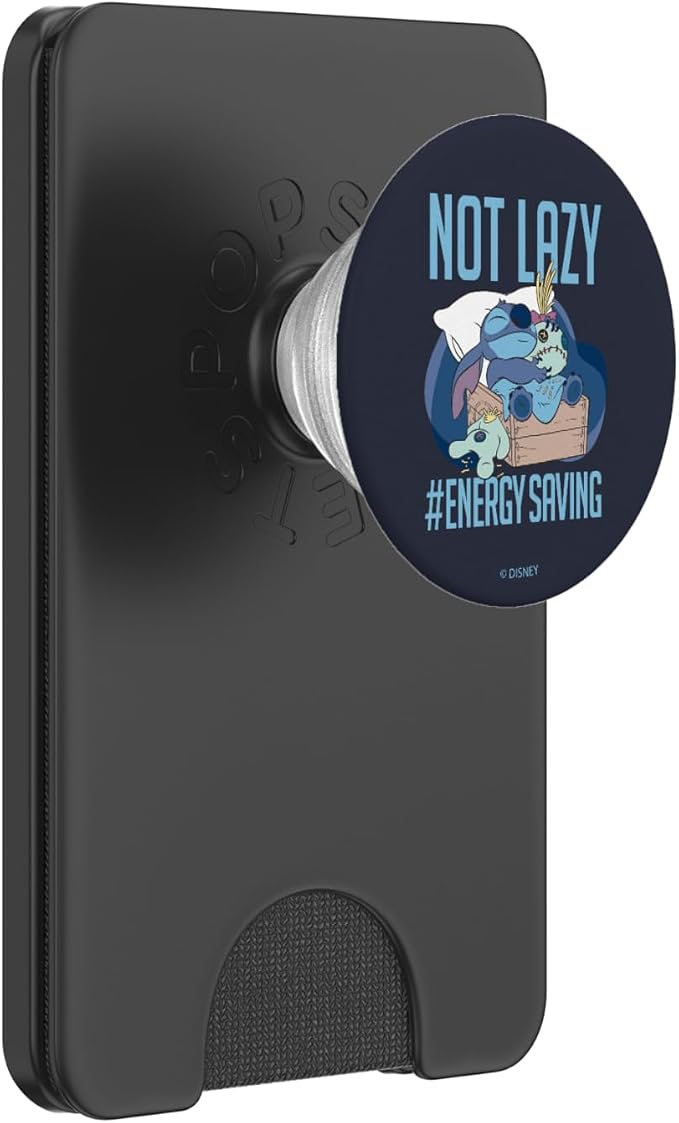 Disney Lilo &amp Stitch Not Lazy Energy Saving PopSockets Adhesive PopGrip