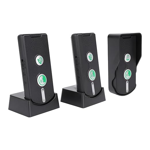 Swokely Rechargeable Wireless Intercom Unit, 2-Way Talking, 500 Meter Talking Distance, Power Saving, IP54 Water Resistance Rating, 2 Pcs, Suitable for Home, Office (Black)