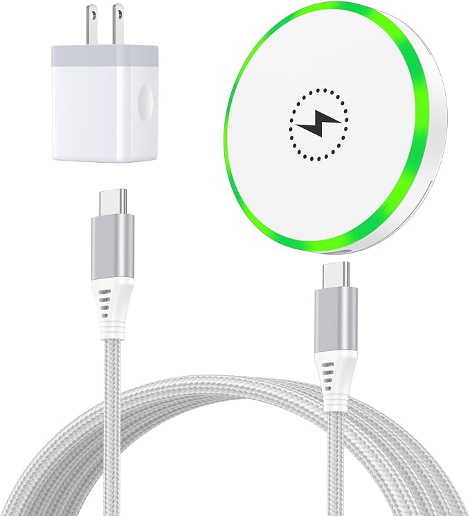 25W Magnetic Wireless Charger for Samsung Fast Charging Pad for Galaxy S26 | Wireless Charger Android with 30W USB C Power Adapter for S25 Plus/S24 FE/S23/S22/S21/Z Flip 7 Magsafe Charger for iPhone