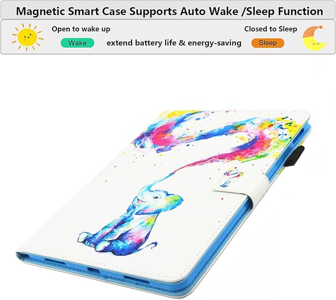 for Apple iPad 10.2 Case 2021/2020/2019 iPad 9th/8th/7th Generation Smart Cover with Pencil Holder [Auto Wake/Sleep] PU Leather Stand Folio Tri-fold Shockproof Thin Shell Colored Graffiti