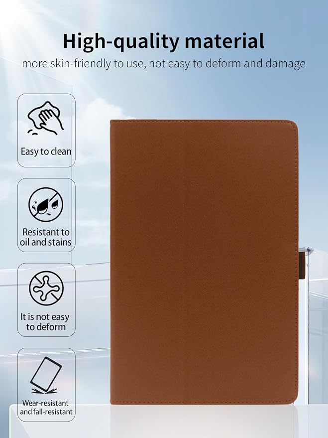 Case for FEONAL Android 14 Tablet 11 inch Tablets11 inch TabletUYRUREL Leather Slim Folding Stand Cover with Hand Strap Magnet for Men Women Full ProtectionBlack.