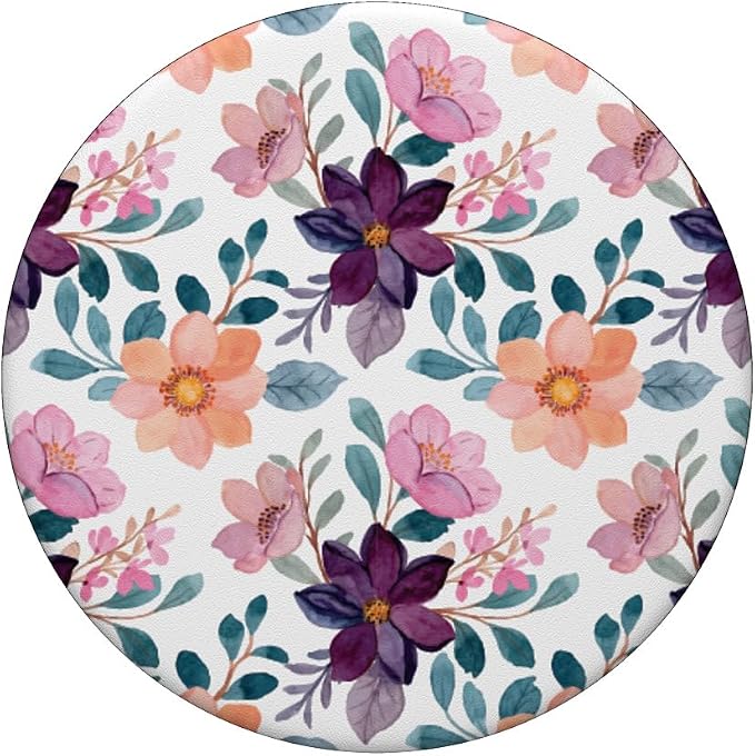 Colorful Watercolor Floral Flower Design PopSockets PopGrip: Swappable Grip for Phones &amp Tablets