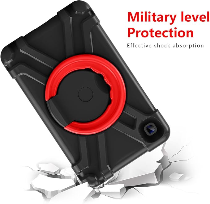 AKABEILA Compatible with Samsung Galaxy Tab A7 Lite T220/T225 Tablet Case，Rugged Kids Case with Stand Lightweight Shockproof Kids Friendly Tablet Cover Black+Red