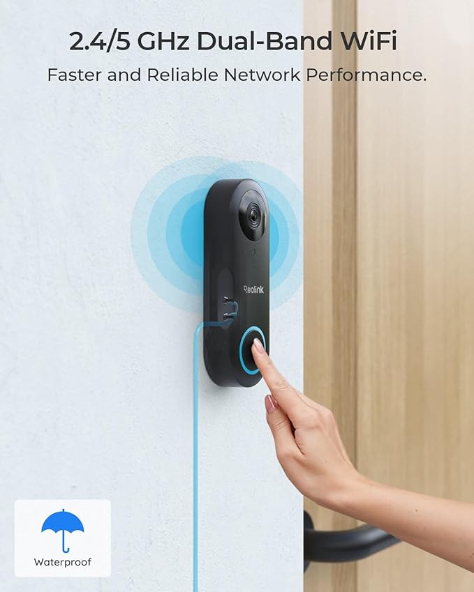 Video Doorbell Camera with 256GB microSD Card Bundle, Wired Video Doorbell, 5Ghz/2.4Ghz WiFi, 256GB SD Card for Local Storage, Chime Included