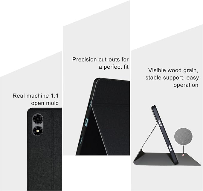 Case Cover for ALLDOCUBE iPlay 70 Mini UltraKONXISA Tablet Case with Premium PU+TPU Material Anti-Scratch and Full Protection Tablet Sleeve Protective Cover with Folding Adjustment Black