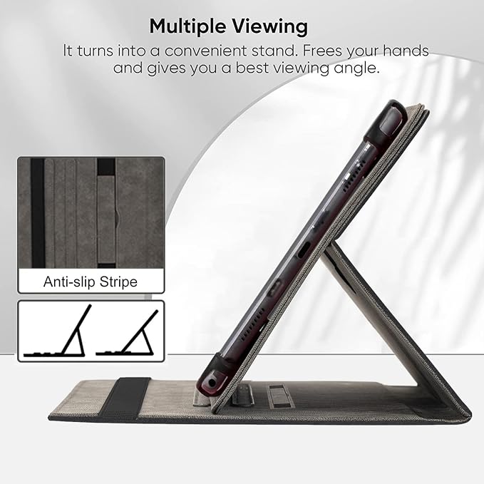 Universal 11 12 Inch Android Tablet CaseMulti-Angle Viewing Stand Stylus Holder Cover for 11-12 Touchscreen TabletBlack