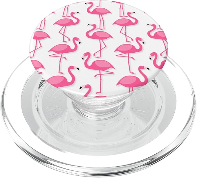 Pink Flamingo Flamenco Party White Background PopSockets Adhesive PopGrip