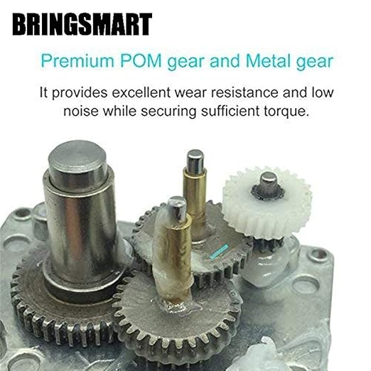 BRINGSMART 24V 5rpm DC Worm Gear Motor 70kg.cm Self-Locking Reversed Mini Turbine Geared Motor for DIY Robot Rotating Table Door Lock Curtain Machine