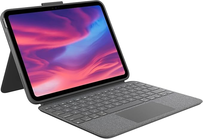 Logitech Combo Touch, Detachable iPad Keyboard Case (10th gen and A16) with Large Precision Trackpad, Full-Size Backlit Keyboard - Oxford Gray (Renewed)