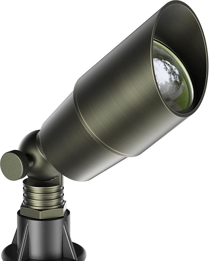 Low Voltage Landscape Lighting, 12V Brass Landscape Lighting Solid - Heavy Duty Waterproof Outdoor Up Lighting for Garden, Yard, Trees, Path & Deck - Bronze Accent Lighting(No Bulb)