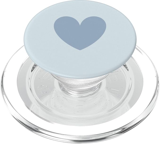 Pale Blue Cute Heart Minimalist Heart Love PopSockets Adhesive PopGrip