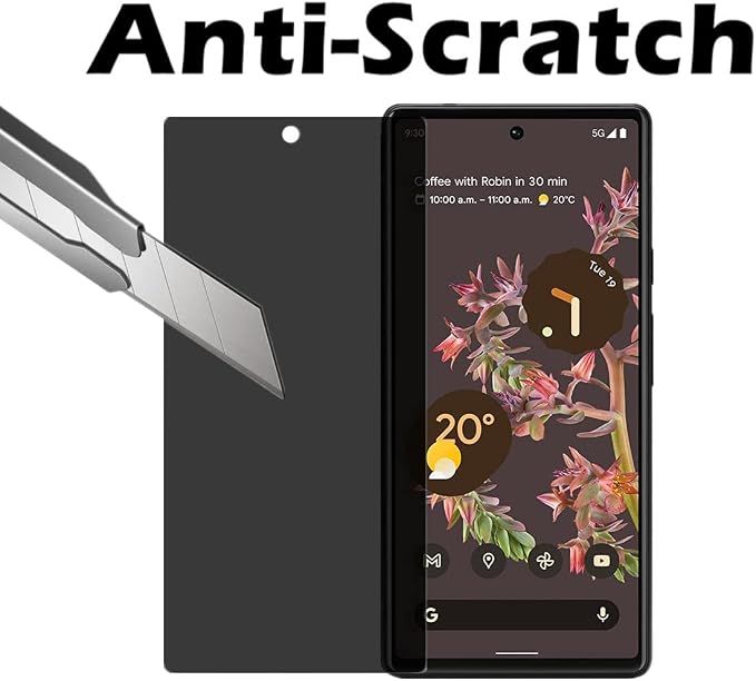 for Google Pixel 6 Privacy Screen Protector[2 Pcs] Anti-spy Anti-Scratch Easy to Install Screen Tempered Glass Protective Film for Google Pixel 6 (Not Support Fingerprint Unlock)