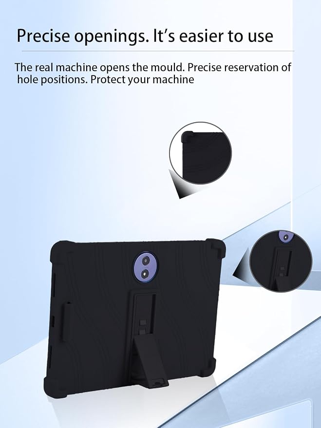 for TCL TAB A1 Plus Android 16 Tablet12.2 2.4K Ultra Clear Display Tablet Model CaseUYRUREL Soft Silicone Adjustable Stand Cover Lightweight Kids FriendlyBlack.