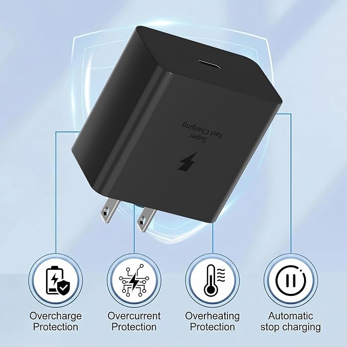 Samsung 60W USB C Fast Charging Block Type C Wall Plug Charging Brick &amp 10ft C Cable Super Fast Charging 3.0 for Samsung Galaxy S26 Ultra/S26/S26+/S25 /S24/S23 Ultra/Note 10+/Note 10-1PACK