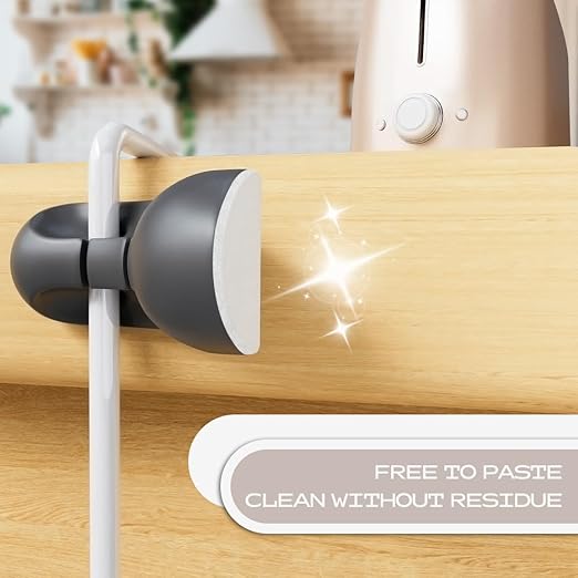 USB Cable Organizer Clips Cord Holder,8 Packs (5-Slots) White Self Adhesive Desk Cord Cable Management