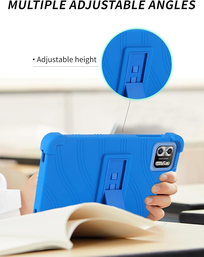 Case for PRITOM B8/PRITOM L8/VASOUN Tab8 Tablet 8 Inch- Soft Silicone Shock Proof Lightweight Stand Rubber Shell Protective CoverKids Friendly Soft Silicone Adjustable Stand CoverBlack