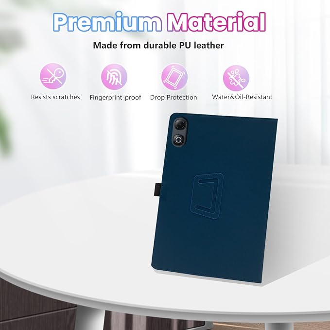 Case for DOOGEE Tab G6 Max 13.4-Inch TabletShockproof PU Leather Cover with Hand Strap Two-Fold StandCompatible with Tab G6 Max 13.4 Android Tablet (Black)