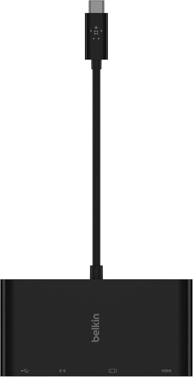 Belkin 4-in-1 USB-C Hub, MultiPort Docking Station for iPad, iPad Mini, & MacBook, Mac Mini, MacBook Air, MacBook Pro with USB-C Gigabit Ethernet, USB-A 3.0, VGA, & 4K HDMI