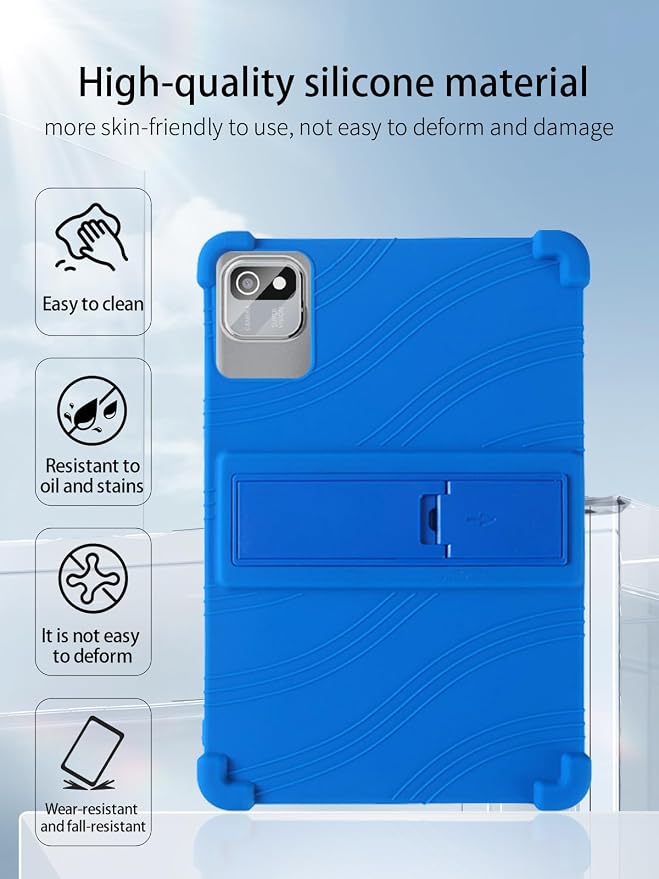 for tabtrust T10B-B Android 14 Gaming Tablet10.1 2.5K Ultra Clear Display Tablet Model CaseSoft Silicone Adjustable Stand Cover Lightweight Kids FriendlyBlack.