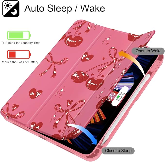 Mektron Case for 2026 iPad Air 11 inch M4 8th (M3 2025 7th /M2 2024 6th) Compatible with iPad Air 10.9 (2022 5th Gen /2020 4th Gen) Shockproof Clear Shell Blue Bows &amp Flowers