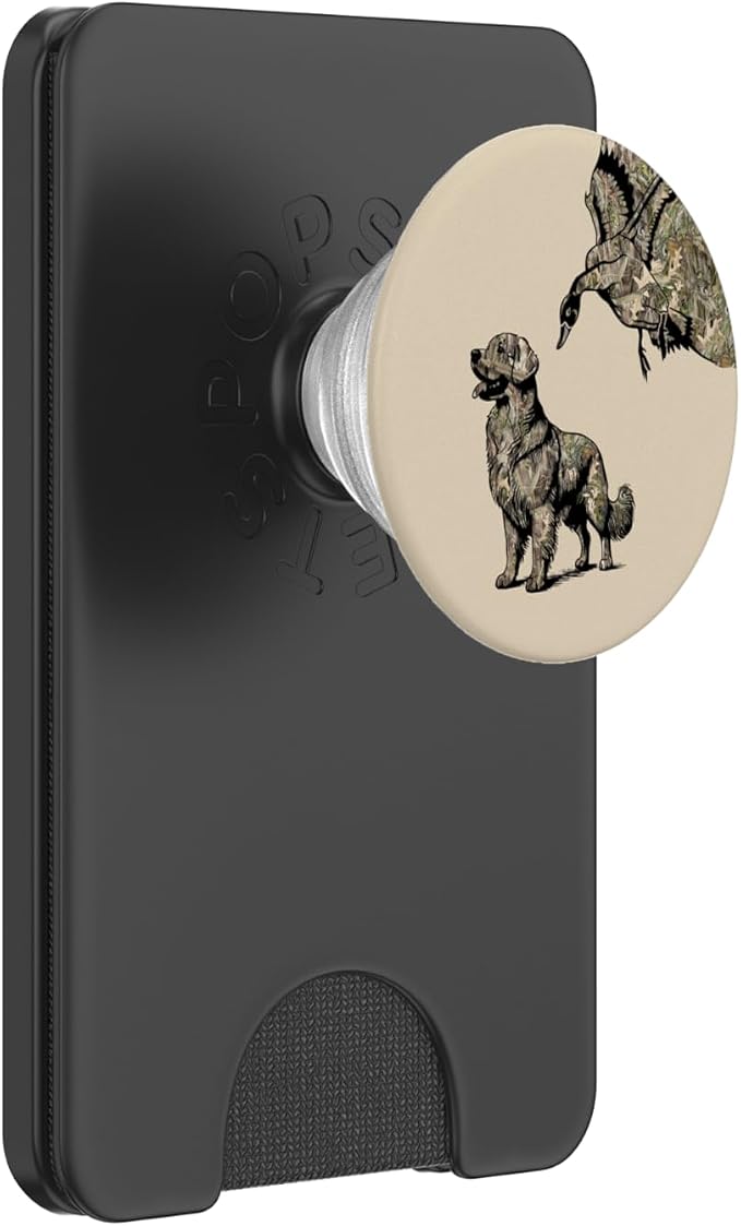 Aesthetic Waterfowl Hunting Camo Duck Hunters with Dog PopSockets Adhesive PopGrip