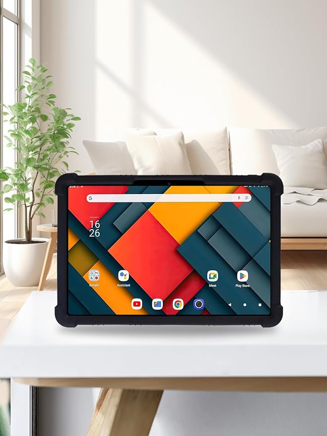 for Jeazans Jzpad-A10Pro Tablet 10 Inch Android Tablets CaseBOVUGAC Soft Silicone Adjustable Stand Shockproof Kids Friendly for Jeazans A10Pro Tablets(Black)