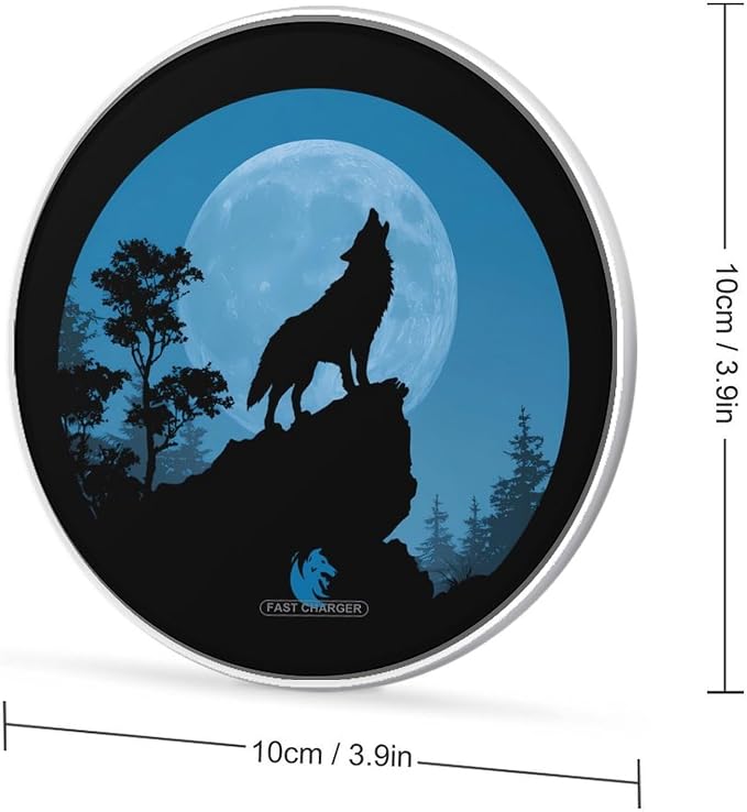Moon Howling Wolf Wireless Charger Portable Charging Pad | LightweightAll Smartphone