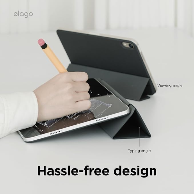 elago Magnetic Folio Case for iPad Pro 13-inch (M5 M4) | Back Plate can be Attached to Metal Materials Magnetic Back Plate Wake/Sleep Compatible with Apple Pencil 2 [Blue]