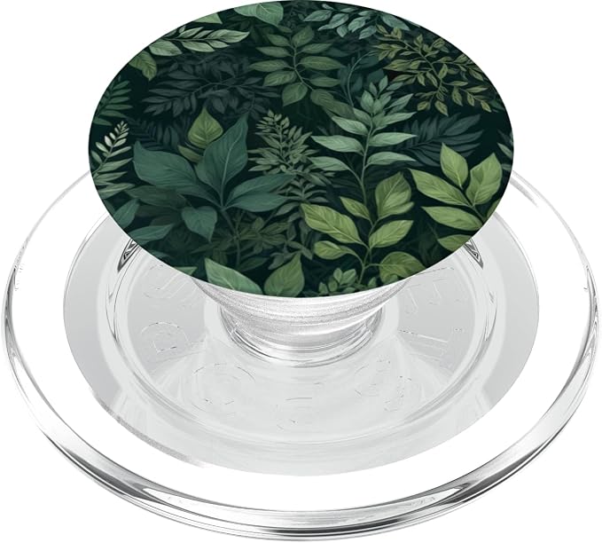 Dark Green Leaf Pattern PopSockets Adhesive PopGrip