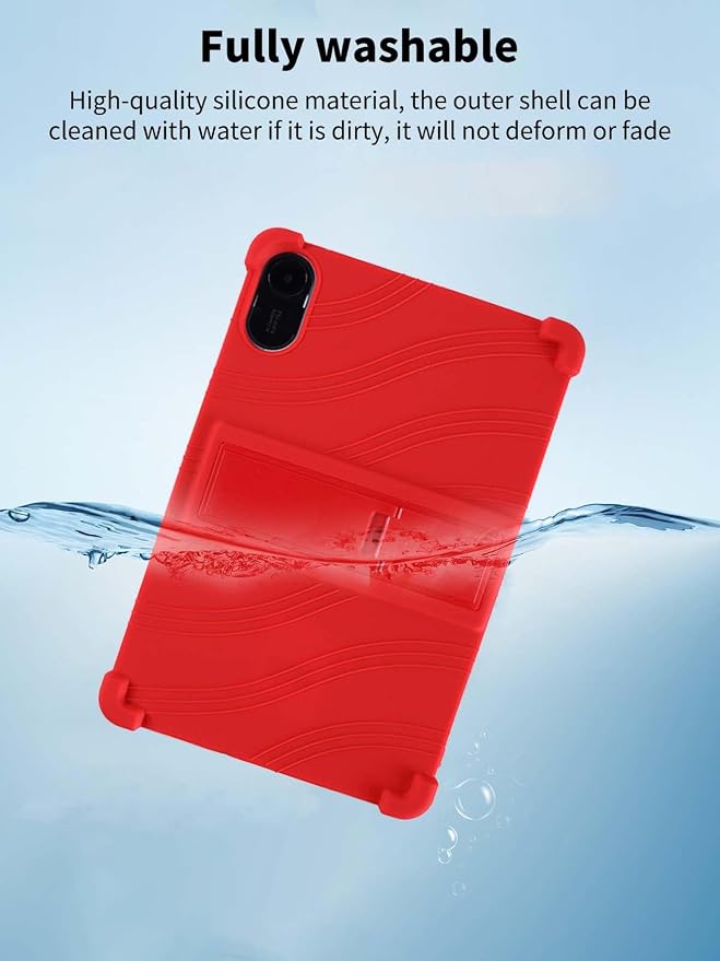 Case for Xiaomi Redmi Pad 2 Tablet 11inchNOUKAJU Tablet Protection CaseAdjustable BracketSoft SiliconeSilicone Protection Cover for Redmi Pad 2(Black)