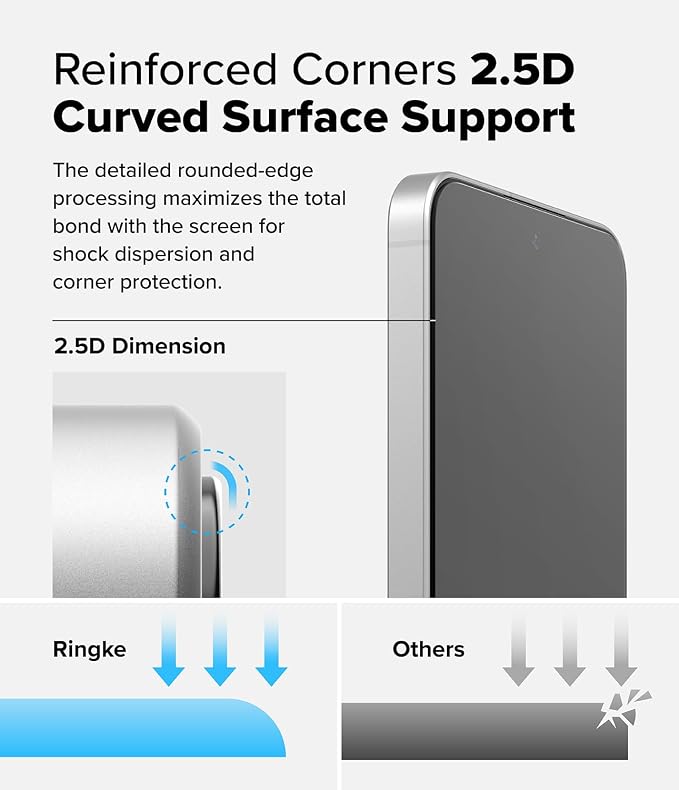Ringke for Samsung Galaxy A35 5G Screen Protector [Easy Slide 2 Pack] | Easy Installation with Alignment Tool Case Friendly Premium 9H Hardness Tempered Glass