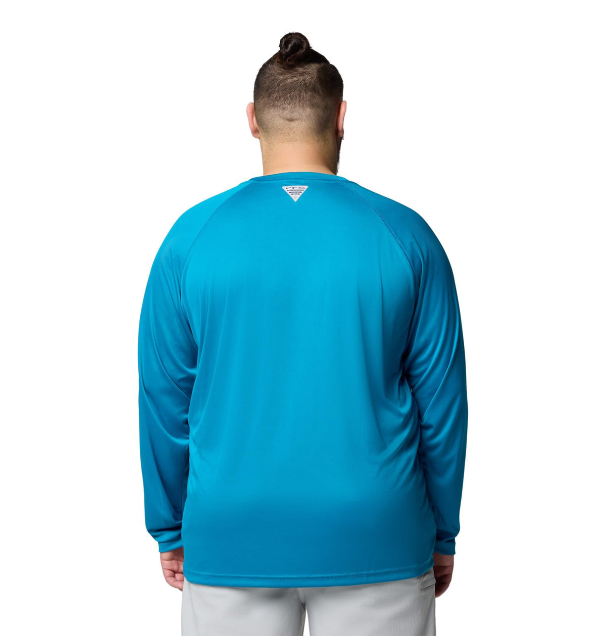 Columbia Men's PFG Terminal Tackle Long Sleeve Fishing Shirt, Blue Echo/White Logo, 4X Tall