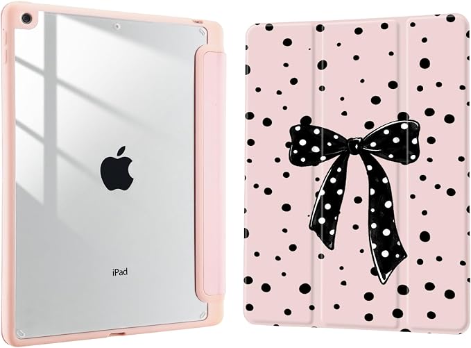 Joyland Brown Leopard Floral for iPad 6th/5th Generation 9.7 Inch 2018/2017Air 2/Air 1 CaseBuilt-in Pencil Holder with Shockproof Cover Transparent Back Shell Auto Wake/SleepBlack