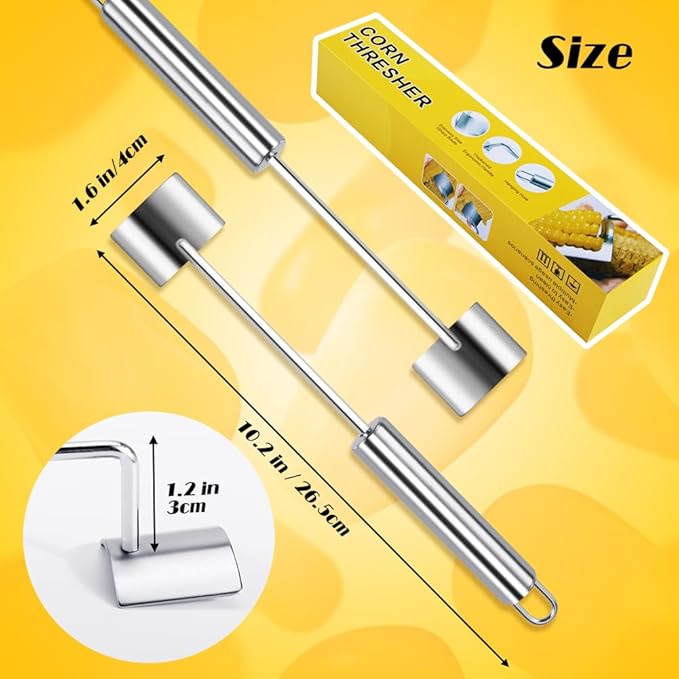 2PCS Stainless Steel Corn Cob Peeler