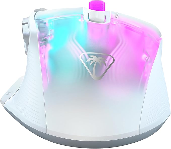 Turtle Beach Kone XP Air Wireless RGB Gaming Mouse, 19000 DPI Optical Sensor, 100-hour Rechargeable Battery & Charging Dock, 29 Programmable Inputs, Ergonomic Design, Bluetooth, 4D Wheel – White
