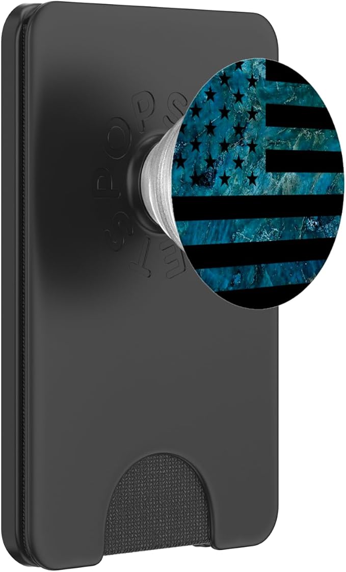 Black American Flag Blue PopSockets Adhesive PopGrip