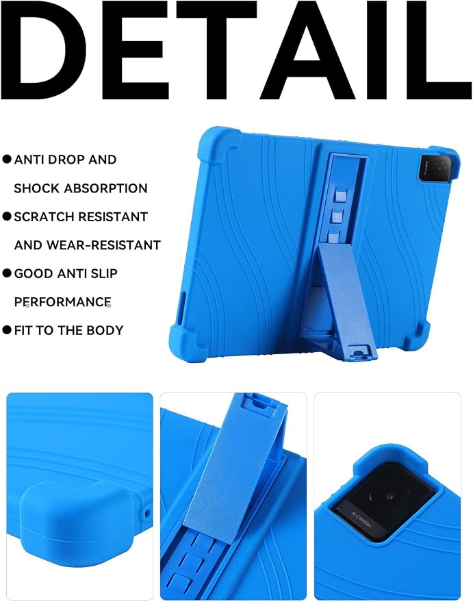 Case for TCL Tab 10L Gen 4 (Model 8483A) 10.1 Inch Tablet Soft Silicone Heavy Duty Shockproof Protective Cover with Adjustable Kickstand (Black)